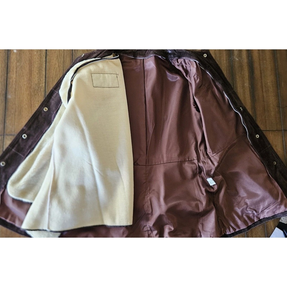 Montgomery Ward suede Heavy leather Sherpa Lined‎ Coat Vintage - Picture 9 of 14